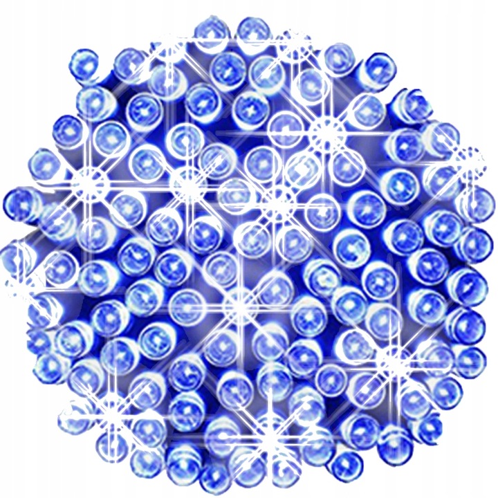 Lampki Choinkowe 300 LED 30m Zewnętrzne NIEBIESKIE + FLASH Timer