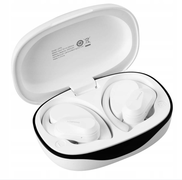 SŁUCHAWKI BEZPRZEWODOWE ZAUSZNE LENOVO LP75 WODOODPORNE GAMINGOWE SPORTOWE