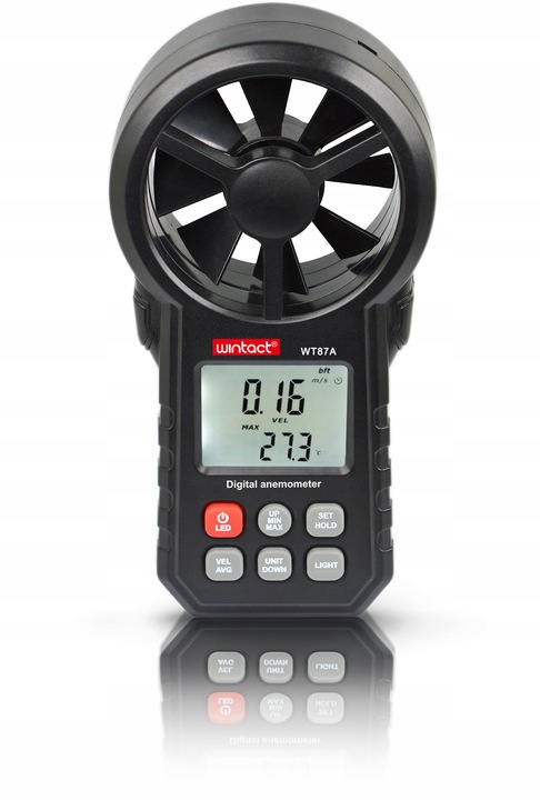 ANEMOMETR WIATROMIERZ POMIAR PRĘDKOŚCI POWIETRZA MIERNIK WIATRU TEMPERATURY