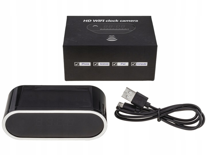 Zegar Z Ukrytą Kamerą / ZEGAREK SZPIEGOWSKI UKRYTA MINI KAMERA TRYB NOCNY