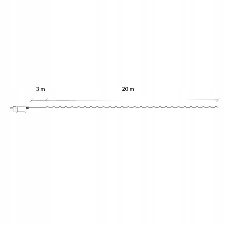 LAMPKI DRUCIKI 200 LED 23m ZEW/WEW MIKRO NA PRĄD 8 FUNKCJI ZIMNE ZASILACZ