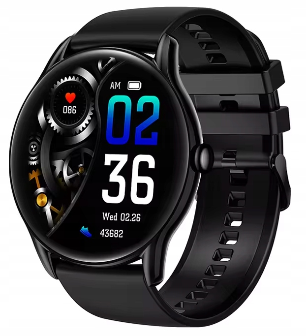 ZEGAREK SMARTWATCH SPORTOWY ROZMOWY MĘSKI DAMSKI POLSKIE MENU CZARNY 2PASKI