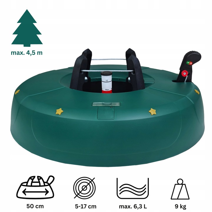 STOJAK CHOINKOWY SAMOZACISKOWY PODSTAWKA NA ŻYWĄ CHOINKĘ, WYSOKOŚĆ DO 4,5 M