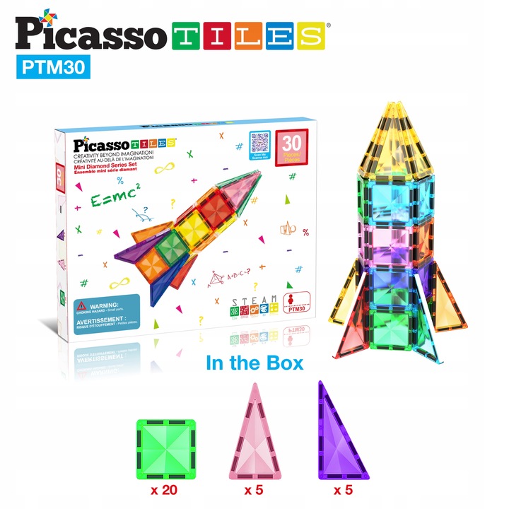 Klocki magnetyczne konstrukcyjne wersja podróżna dla dzieci edukacyjne 30el