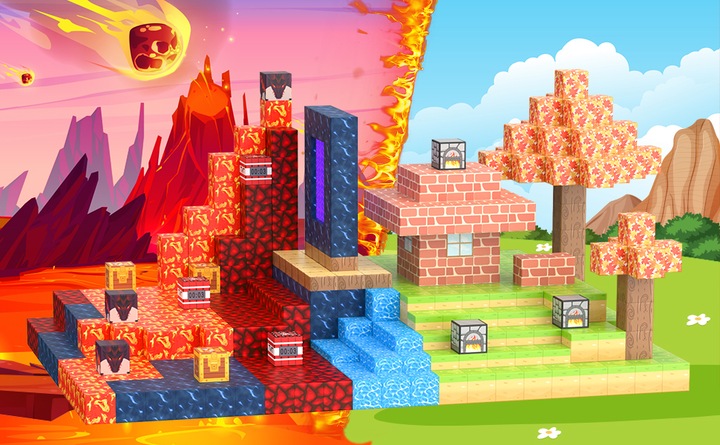 KLOCKI MAGNETYCZNE MINECRAFT BLOKI KLOCKI PIXELE SZEŚCIANY 100 KLOCKÓW