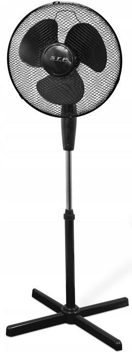 STP FF-40B3 MOCNY WENTYLATOR PODŁOGOWY 40W 40CM REGULOWANY 126CM CZARNY ALU