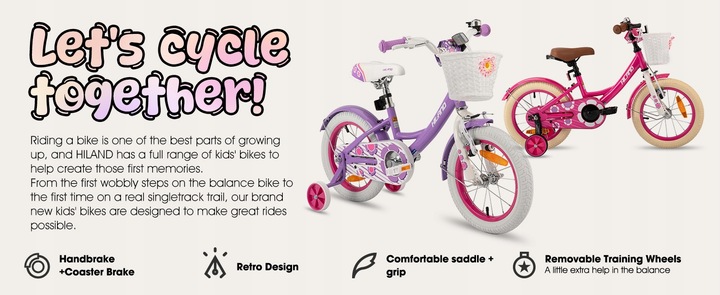 14-calowy rower dla dzieci dla 3-5 lat Koło treningowe Hand&Coaster Hamulec