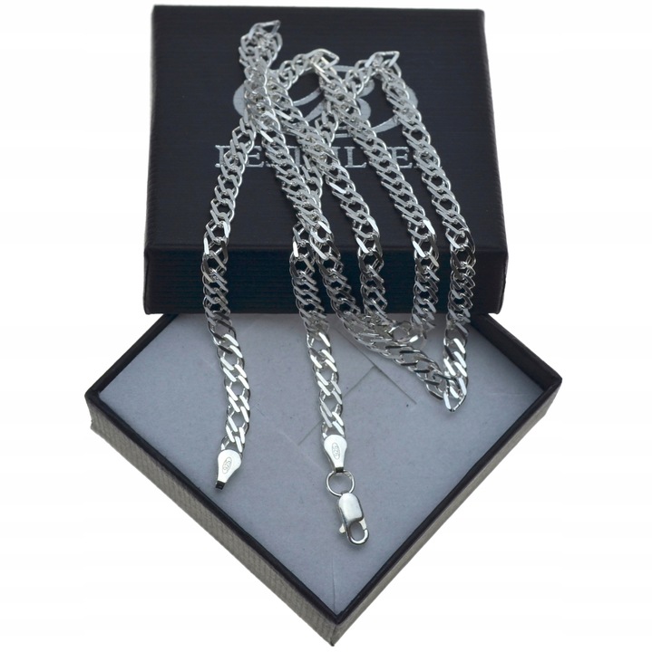 Łańcuszek srebrny 45cm Męski ROMBO 3,7mm SREBRO