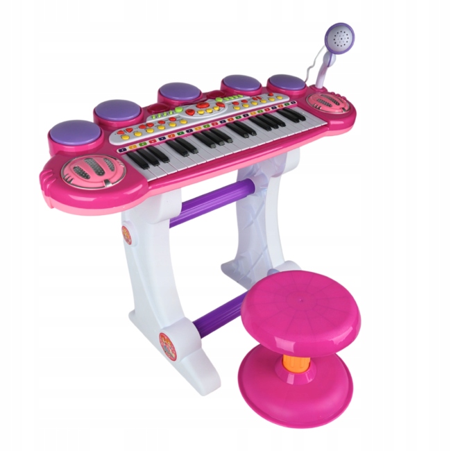 ORGANY ORGANKI KRZESEŁKO PIANINKO MP3 Z MIKROFONEM KEYBOARD USB DLA DZIECI