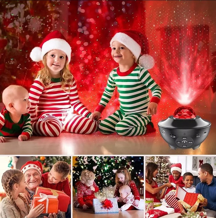 PROJEKTOR GWIAZD LAMPKA NOCNA RZUTNIK LED DO SYPIALNI DLA DZIECI NA PREZENT