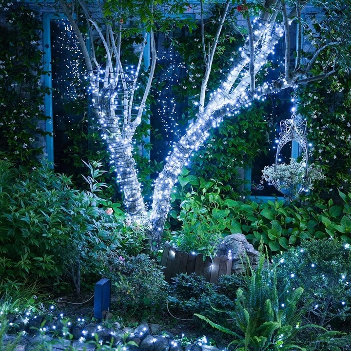 Lampki choinkowe LAMPKI ZEWNĘTRZNE 1000 LED ZIMNE + FLASH 67m