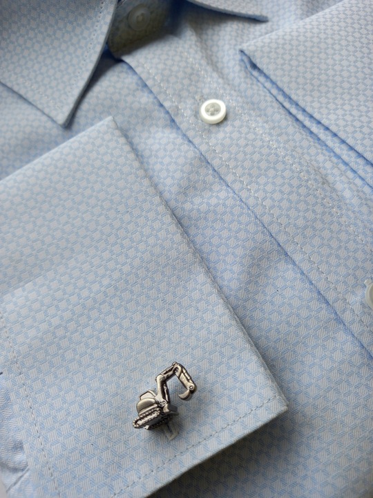 Tytanowe spinki do mankietów Koparka Buldożer