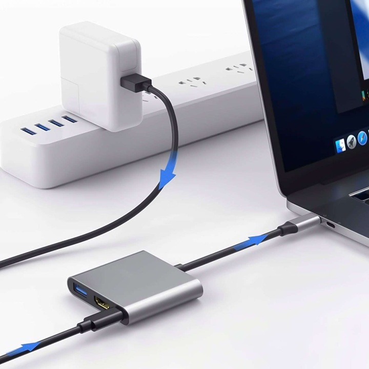 ROZDZIELACZ ADAPTER HUB HDMI TYPE-C DO MACBOOK AIR PRO 13 14 15 16 M1 M2 M3