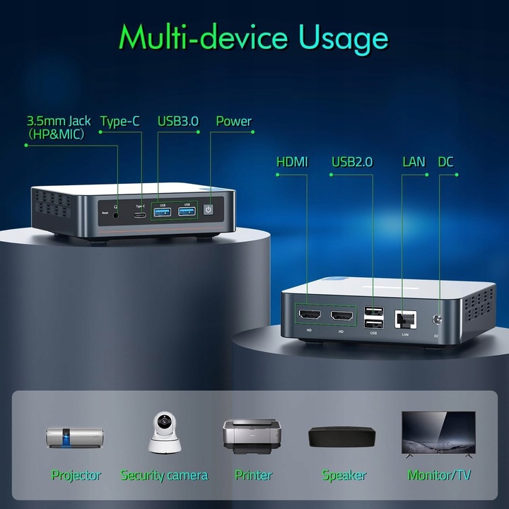 TRYCOO WL-6 MINI KOMPUTER PRZENOŚNY PC 8GB RAM 256GB INTEL N100