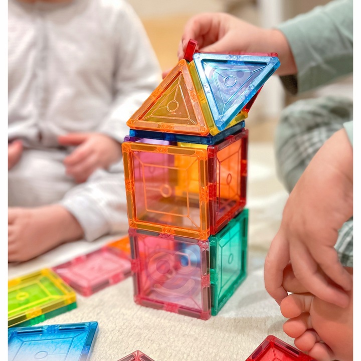 MAGNETYCZNE KLOCKI KONSTRUKCYJNE EDUKACYJNE UKŁADANKA 3D MONTESSORI WOOPIE