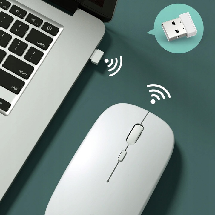 Bezprzewodowa MYSZKA laserowa do komputera DUAL Bluetooth i radio 1600DPI