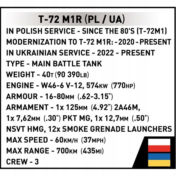 cobi 2624 Czołg T-72M1R ARMED FORCES T-72M1R (PL/UA)
