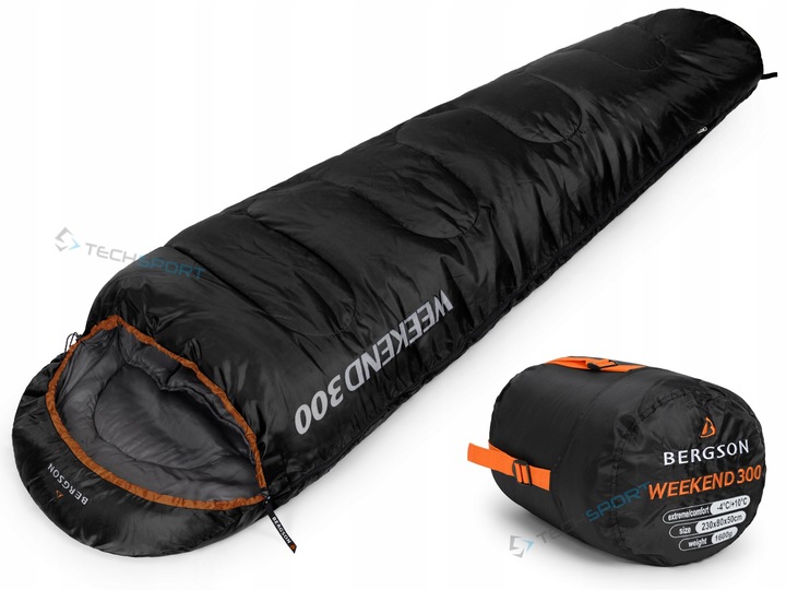 Śpiwór mumia Bergson WEEKEND 300 Black