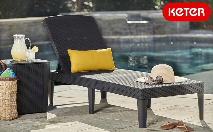 LEŻAK OGRODOWY REGULOWANY SKŁADANY KETER JAIPUR GRAFIT