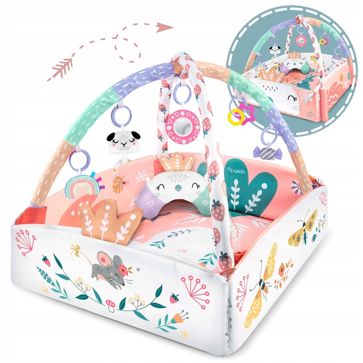 MATA EDUKACYJNA INTERAKTYWNA DLA NIEMOWLĄT DWUSTRONNA DUŻA XXL 5w1 NUKIDO