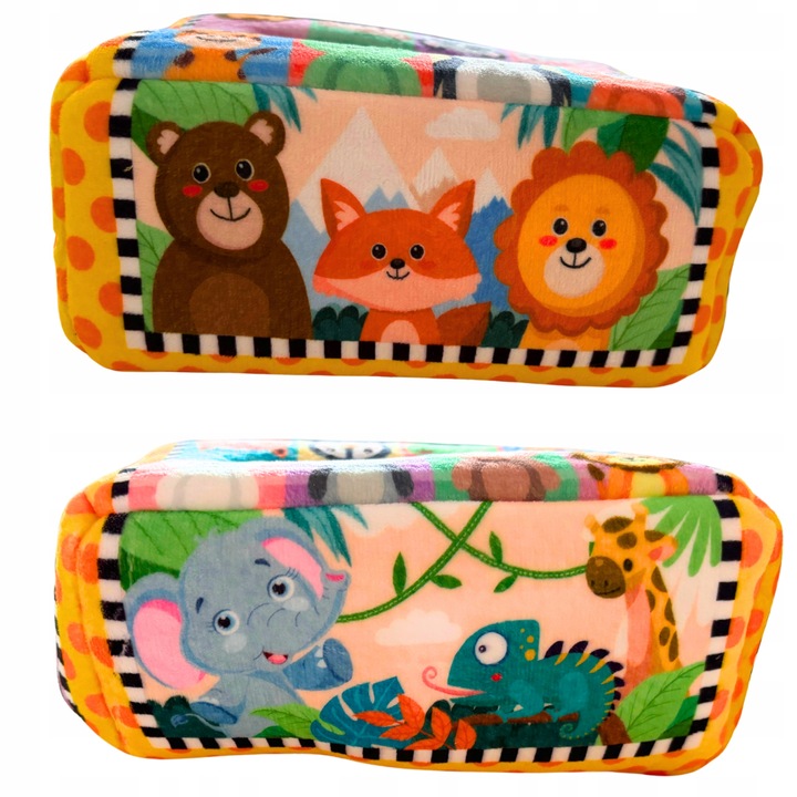 SORTER PUDEŁKO Z CHUSTECZKAMI PLUSZOWE SENSORYCZNE MONTESSORI ZWIERZĄTKA