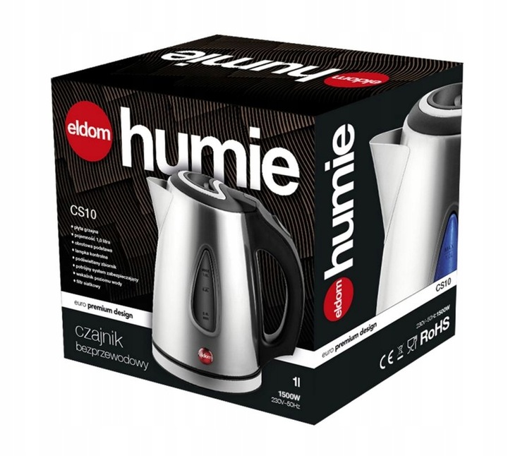 Czajnik elektryczny ELDOM CS10 PODŚWIETLANY 1litr