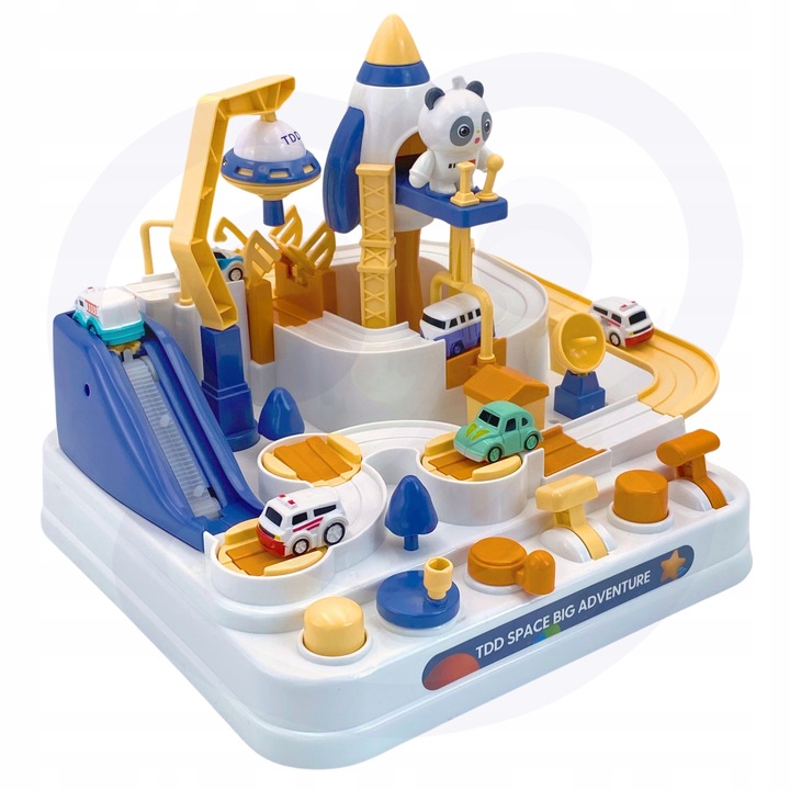 INTERAKTYWNY TOR PRZESZKÓD SAMOCHODOWY AUTKA PRZYGODA PANDY GRA WOOPIE