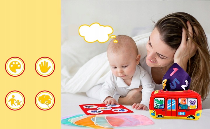 SORTER PUDEŁKO Z CHUSTECZKAMI ZWIERZĄTKA PLUSZOWE MONTESSORI SENSORYCZNE