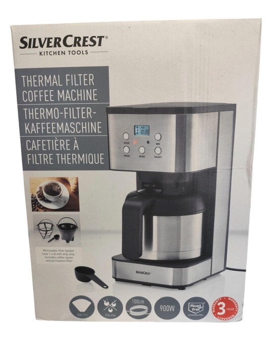 Przelewowy ekspres do kawy filtrowy z termosem SilverCrest 900W