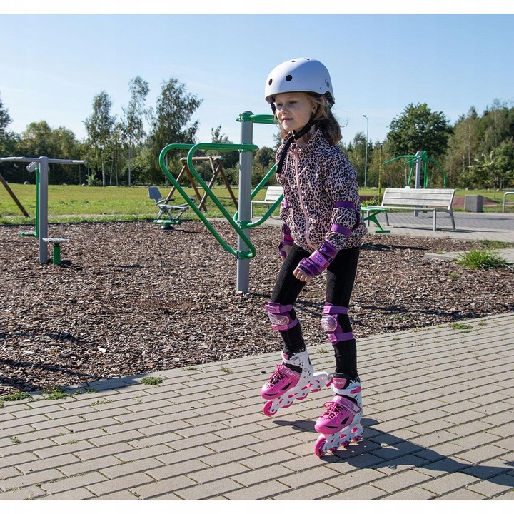 REGULOWANE ŁYŻWOROLKI WROTKI ŁYŻWY DLA DZIECI 4W1 ENERO 30-33 RÓŻOWE