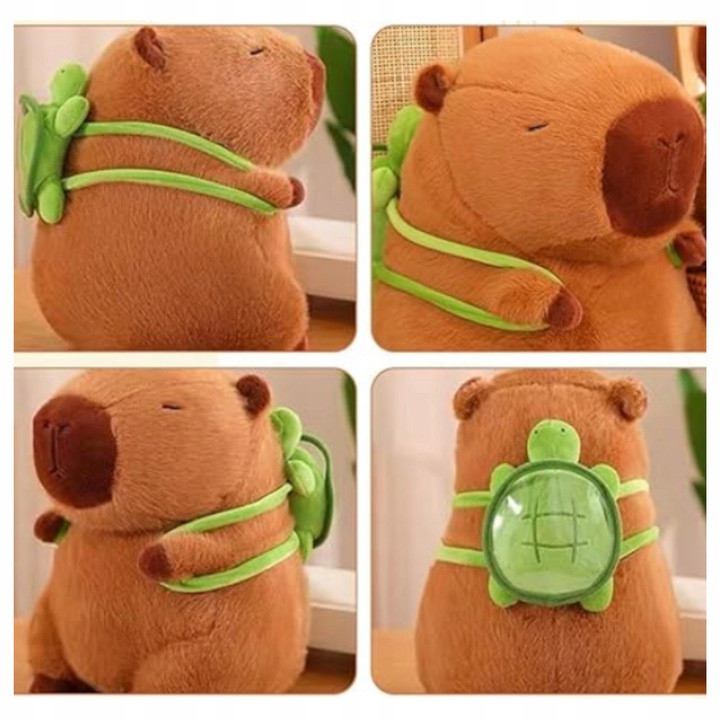 Maskotka Kapibara pluszak żółwik zabawka z plecakiem miękka pluszowa