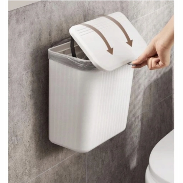 Kosz Na Śmieci Wiszący Wolnostojący Na Szafkę Front Samoprzylepny Biały 7L