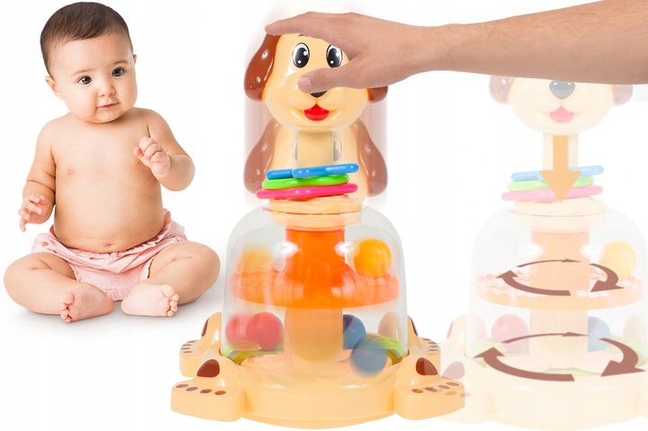 BĄCZEK SPINNER DLA DZIECI PIESEK Z KULECZKAMI ZABAWKA WIRUJĄCA DLA DZIECI