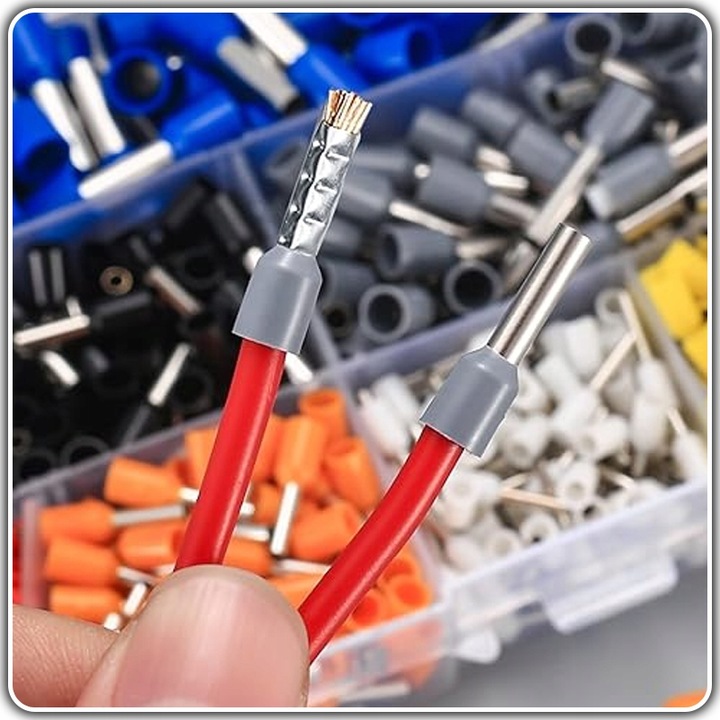 ZACISKARKA KONEKTORÓW KOŃCÓWEK ŚCIĄGACZ IZOLACJI +1300 szt. TULEJEK