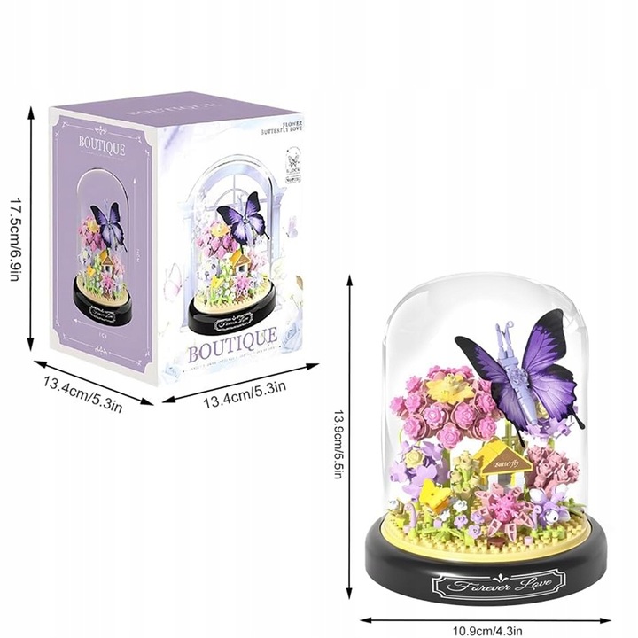 KLOCKI DO BUDOWANIA OGRODU ZESTAW MINIATUROWYCH KLOCKÓW Z MOTYLAMI PREZENT