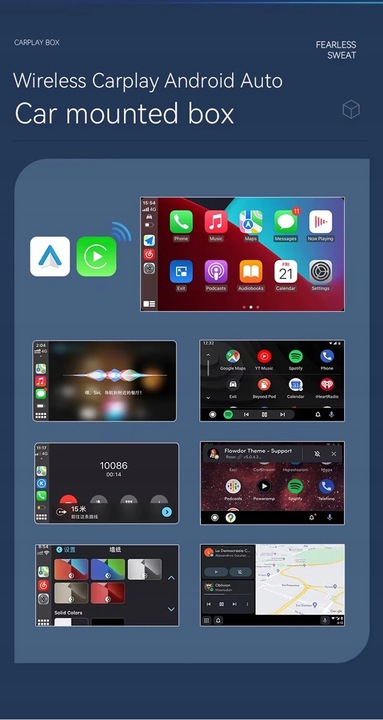 AI&JL BEZPRZEWODOWY ADAPTER SAMOCHODOWY USB DO ANDROID AUTO APPLE CARPLAY