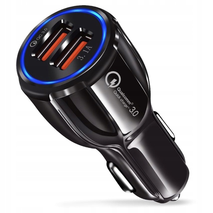 ŁADOWARKA SAMOCHODOWA ZASILACZ USB SZYBKA MOCNA 3.0 + Kabel usb TYP C