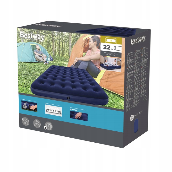 Materac 2 os. 203x152x22 BESTWAY NOWY MODEL 67003
