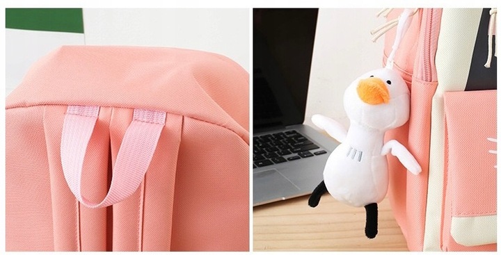 PLECAK SZKOLNY KOT KOTEK MŁODZIEŻOWY + PIÓRNIK CZARNY ZESTAW Z KOTKIEM 5w1