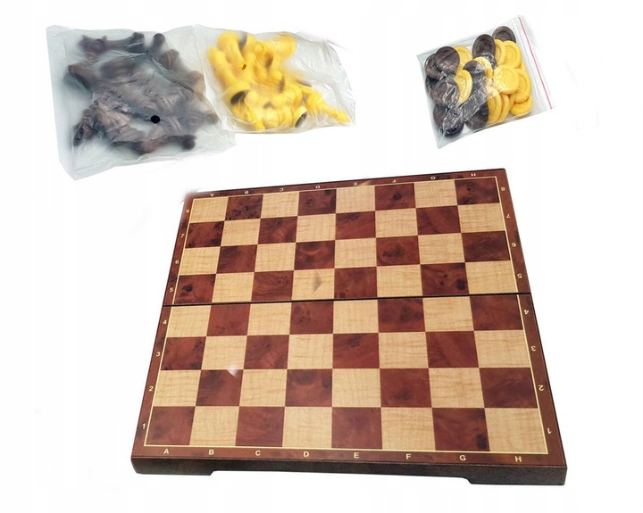 GRA Logiczna SZACHY WARCABY Magnetyczne 2w1