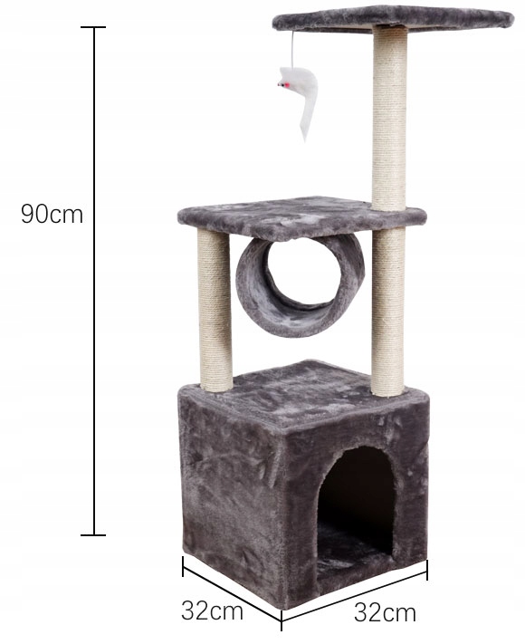 Drapak niski, legowisko, słupek do drapania, wieża Omna 61 - 100 cm