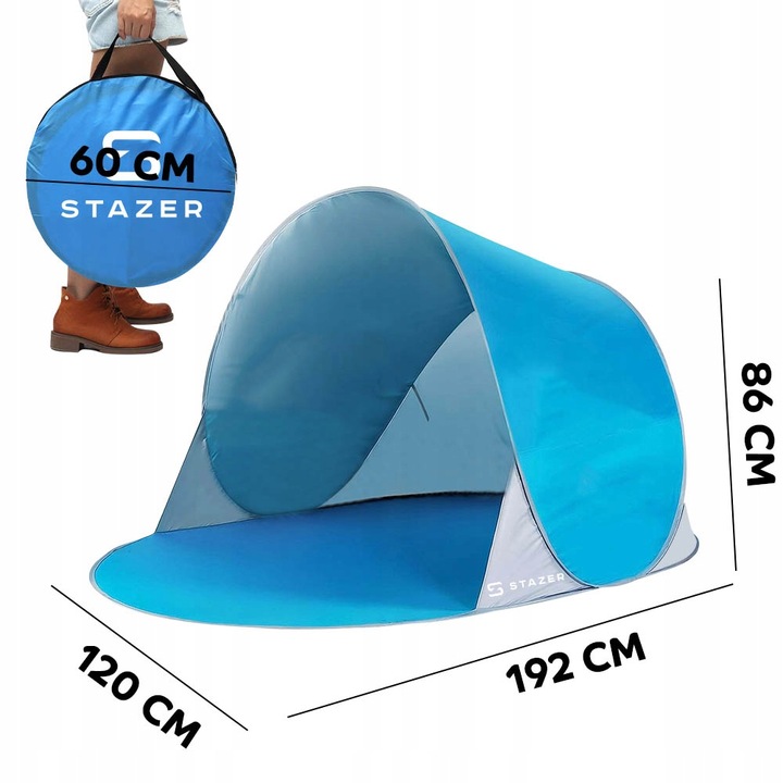 AUTOMATYCZNY NAMIOT PLAŻOWY NA PLAŻĘ SAMOROZKŁADAJĄCY POPUP 192x120x86 CM