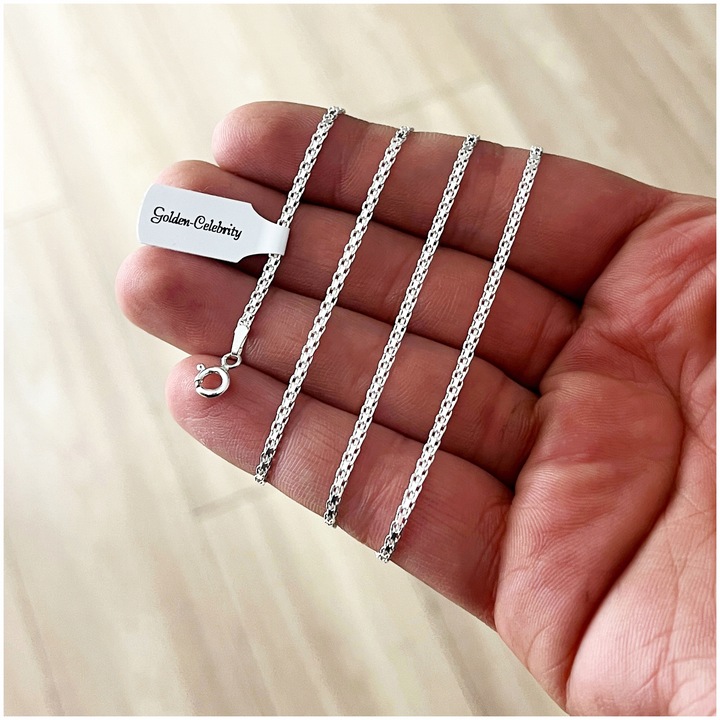 PIĘKNY SREBRNY ŁAŃCUSZEK DAMSKI BISMARK 925 2 MM PREZENT DLA NIEJ + GRAWER