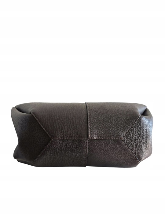 Torebka damska VERA PELLE SHOPPERKA na ramię i do ręki SKÓRA BRĄZOWA Midi