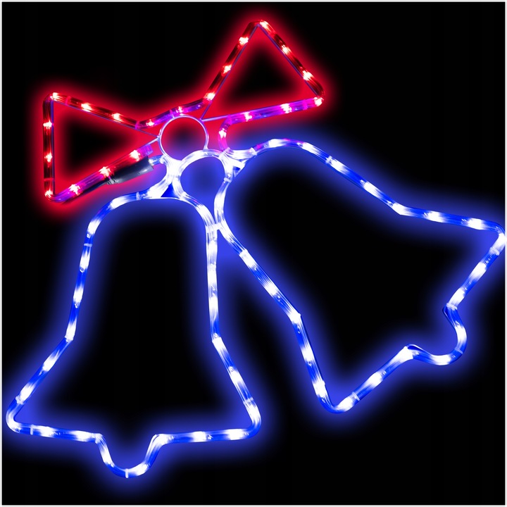 Lampki LED Czerwone Niebieskie Zewnętrzne Świąteczne Dzwonki Choinkowe IP44