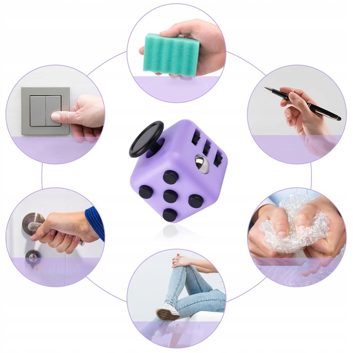 4X HAND CUBE KOSTKA ANTYSTRESOWA FIDGET CUBE TOYS przyciski pokrętła w dłoń
