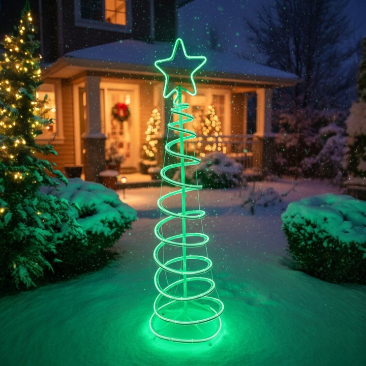 Choinka LED Neonowa Zielona 120 cm Świąteczna Ozdoba Świecąca Zewnętrzna