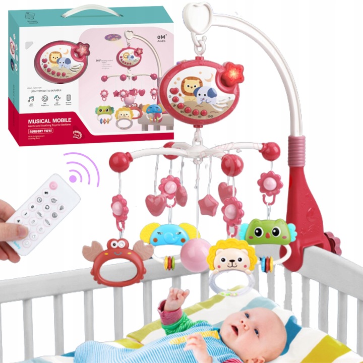 KARUZELKA DO ŁÓŻECZKA POZYTYWKA PROJEKTOR REGULACJA GŁOŚNOŚCI + PILOT