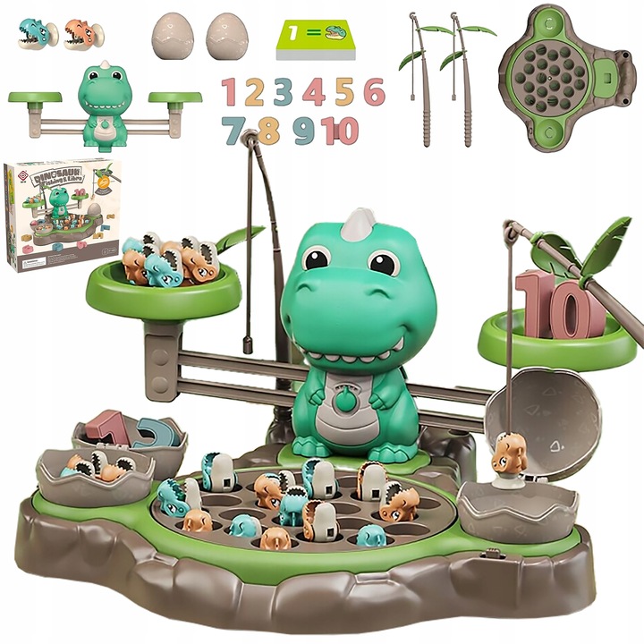 EDUKACYJNA GRA WAGA szalkowa DINOZAUR WĘDKOWANIE Równoważnia Łowienie Rybek