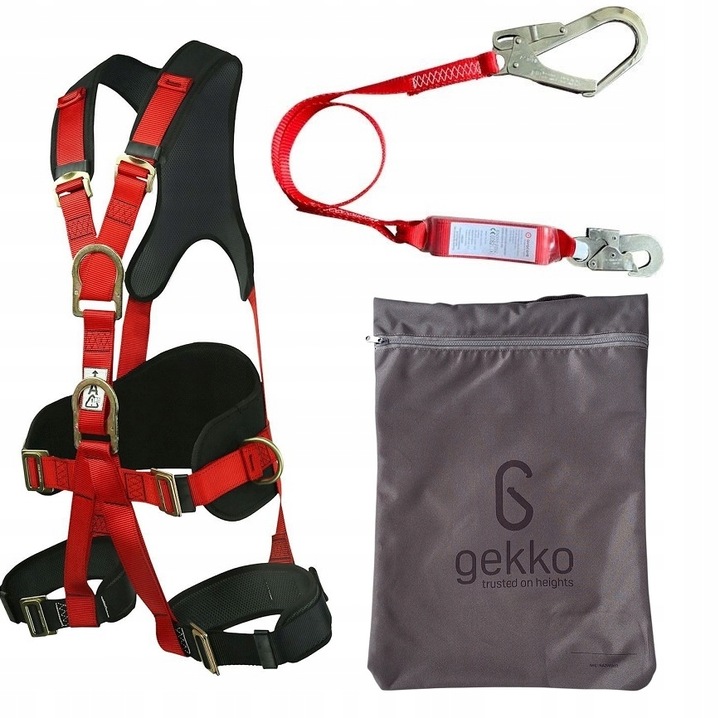 SZELKI BHP BEZPIECZEŃSTWA UPRZĄŻ DO PRACY NA WYSOKOŚCI AMORTYZATOR TORBA